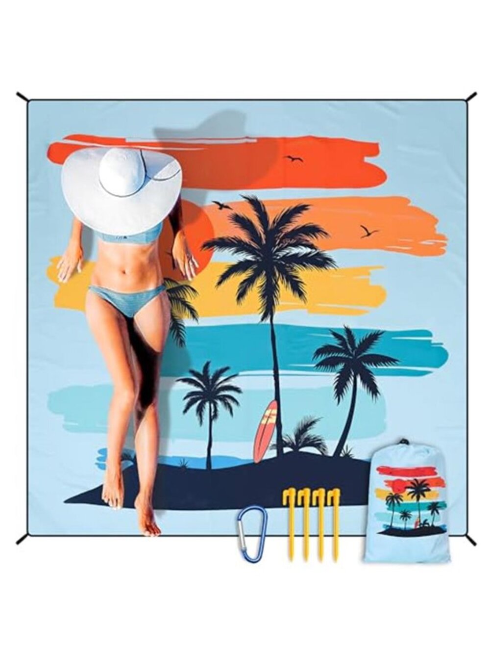 Oversized Beach Blanket Waterproof Sandproof Picnic Camping Travel Mat Large